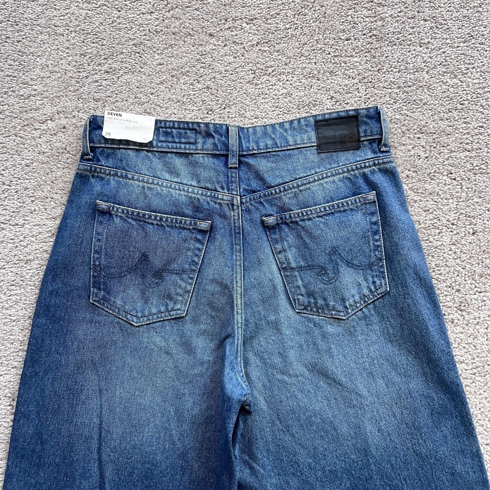 AG Adriano Goldschmied Deven High Rise Ultra Wide Leg Jeans Womens 29 Blue - Picture 3 of 15
